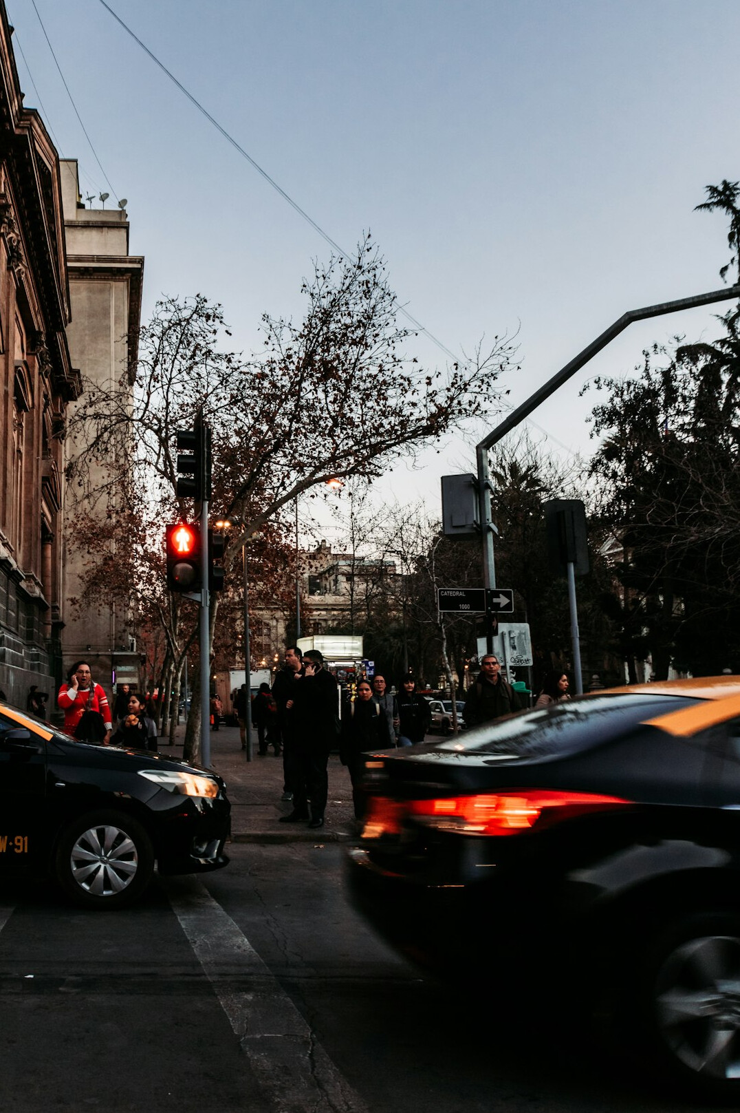 chilean street at sunset